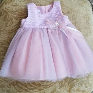 Bonnie Baby Sequin Stripes to Tulle Dress